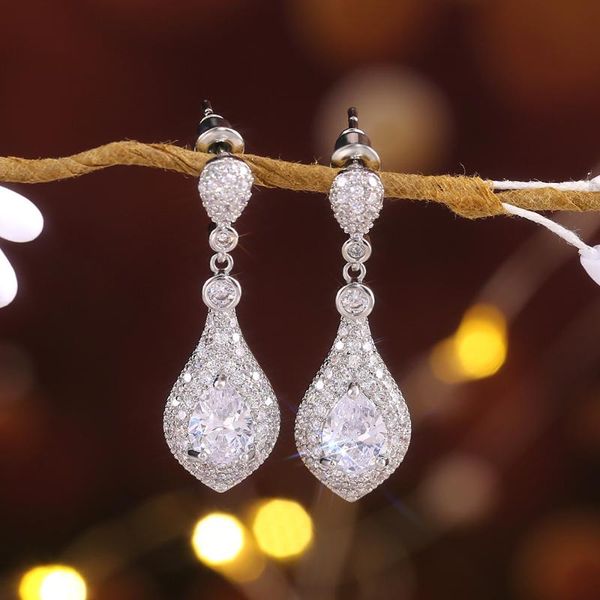 women's earrings jewelry earrings with stones fashion wedding zircon drop shape fashion retro e209, Silver
women's earrings jewelry earrings with stones fashion wedding zircon drop shape fashion retro e209, Silver