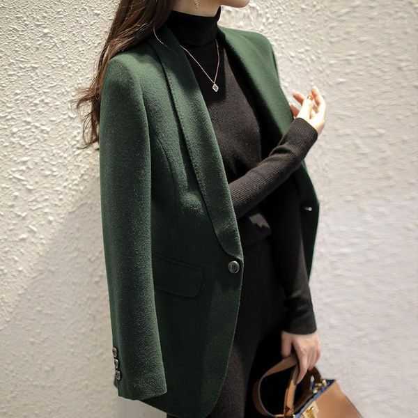 temperament dark green woolen slim suit jacket ladies autumn/winter 2021 new women's jacket1, White;black
temperament dark green woolen slim suit jacket ladies autumn/winter 2021 new women's jacket1, White;black