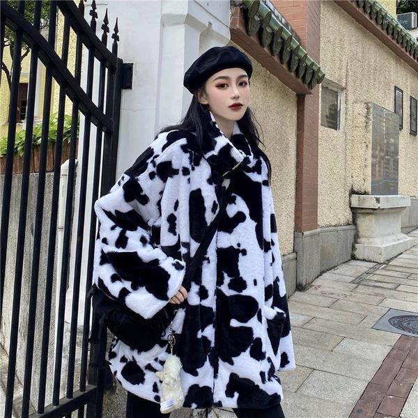 europen ins oversize milk fauz fur jackets women pattern harajuku cows punk female mujer outwear coat flannel loose warm chaquet1, Black
europen ins oversize milk fauz fur jackets women pattern harajuku cows punk female mujer outwear coat flannel loose warm chaquet1, Black