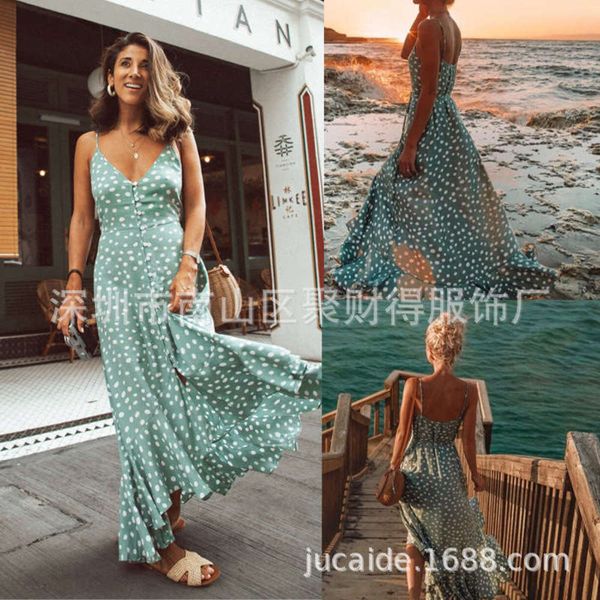 summer spring / new 2019 wave point ruffle print bohemian beach dress, White
summer spring / new 2019 wave point ruffle print bohemian beach dress, White