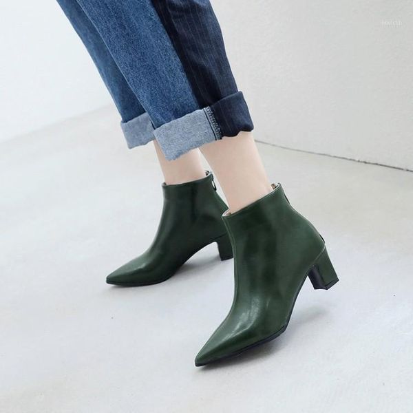 big size ma'am coarse heel short boots pure color pointed fashion boot barrel high heel boots1, Black
big size ma'am coarse heel short boots pure color pointed fashion boot barrel high heel boots1, Black