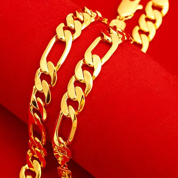 12mm wide figaro chain 18k yellow gold filled trendy mens bracelet link 22cm long, Black
12mm wide figaro chain 18k yellow gold filled trendy mens bracelet link 22cm long, Black
