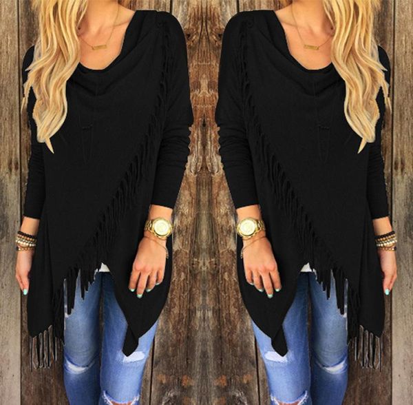 fringed cardigan jacket irregular women coat clothing europe america women long classic slash solid color high collar coat, Black;brown
fringed cardigan jacket irregular women coat clothing europe america women long classic slash solid color high collar coat, Black;brown