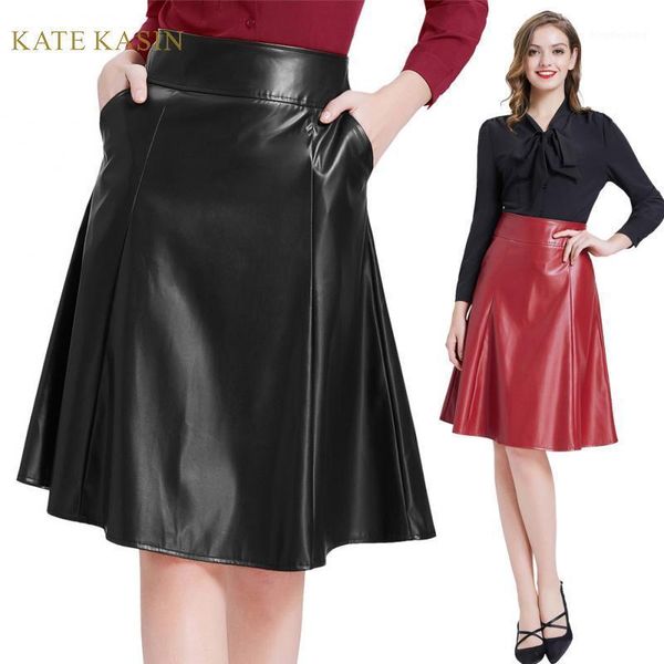kate kasin women faux leather skirt with pockets flared a-line skirts ladies vintage back zipper black/red pu leather midi skirt1
kate kasin women faux leather skirt with pockets flared a-line skirts ladies vintage back zipper black/red pu leather midi skirt1