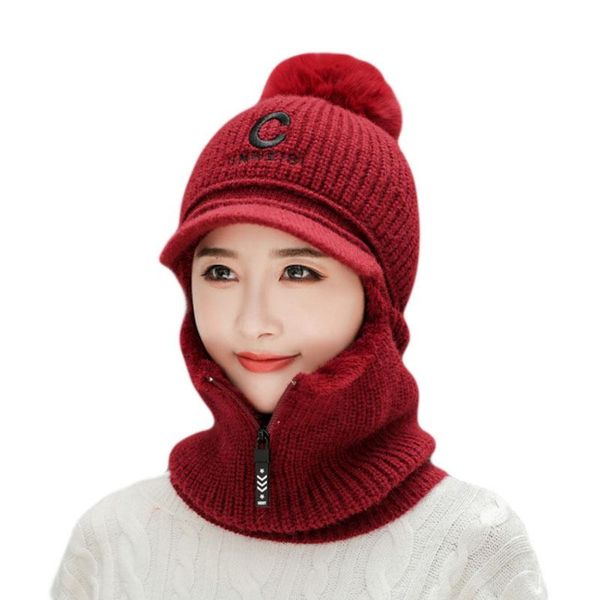 women winter knitted hat new add fur lined warm winter hats for women with zipper keep face and ear warmer balaclava cap, Blue;gray
women winter knitted hat new add fur lined warm winter hats for women with zipper keep face and ear warmer balaclava cap, Blue;gray