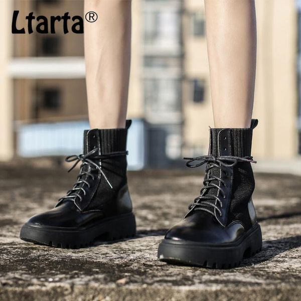ltarta single boots flying woven socks stitching slanted heel lace-up semi-high heeled ankle boots women's --9, Black
ltarta single boots flying woven socks stitching slanted heel lace-up semi-high heeled ankle boots women's --9, Black