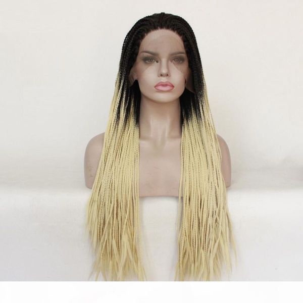 box braid wig blonde for black women color blonde ombre synthetic fiber braiding hair high temperature glueless lace front box braided wigs, Black;brown
box braid wig blonde for black women color blonde ombre synthetic fiber braiding hair high temperature glueless lace front box braided wigs, Black;brown