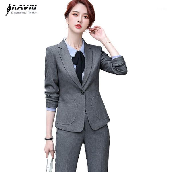 high end professional suits women new spring temperament formal gray blazer and pants office ladies business work wear1, White
high end professional suits women new spring temperament formal gray blazer and pants office ladies business work wear1, White