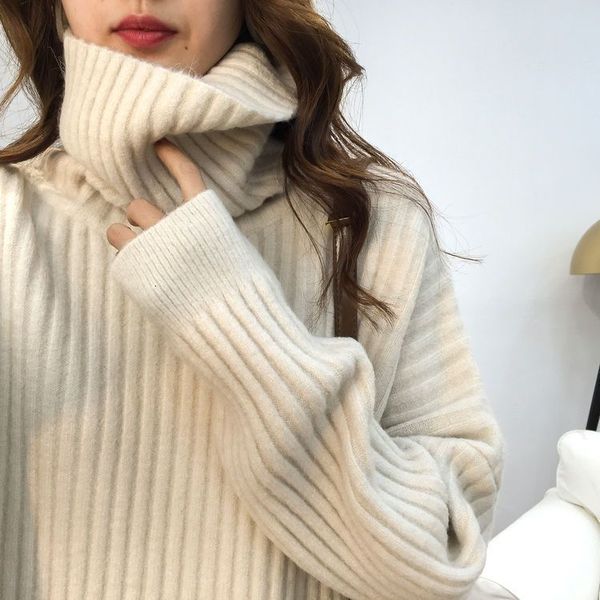 female 2021 sweater autumn and winter thick turtleneck new soft tender thread izfe, White;black
female 2021 sweater autumn and winter thick turtleneck new soft tender thread izfe, White;black