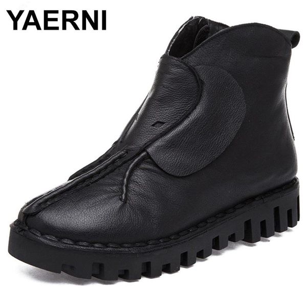 boots yaerni genuine leather mar autumn winter flats ankle women warm platform shoes black botas feminina e615
boots yaerni genuine leather mar autumn winter flats ankle women warm platform shoes black botas feminina e615