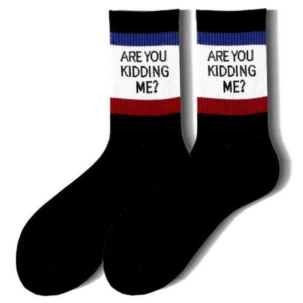 new letter ins harajuku style men and women mid tube cotton skateboarding socks street shooting stockings tide, Black
new letter ins harajuku style men and women mid tube cotton skateboarding socks street shooting stockings tide, Black