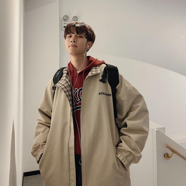 men's fur & faux spring and autumn casual workwear coat versatile students jacket korean style loose fit trend reversible plaid basebal, Black
men's fur & faux spring and autumn casual workwear coat versatile students jacket korean style loose fit trend reversible plaid basebal, Black