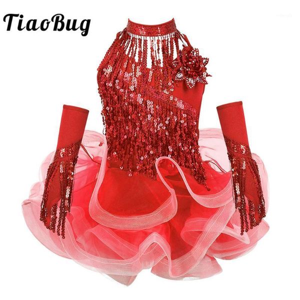 tiaobug kids girls sequins tassels tutu latin dance dress with shorts choker and arm sleeves set samba salsa performance costume1, Black;red
tiaobug kids girls sequins tassels tutu latin dance dress with shorts choker and arm sleeves set samba salsa performance costume1, Black;red