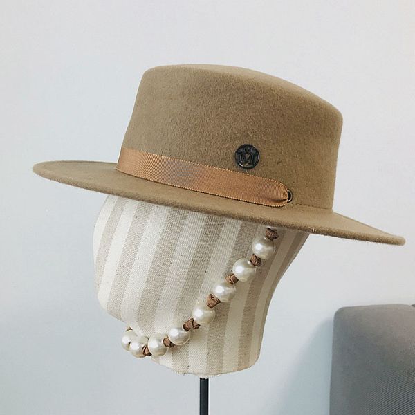 wool wide brim porkpie fedora hat pearl chain decoration felt hat flat retro hepburn net red felt hat c0123, Blue;gray
wool wide brim porkpie fedora hat pearl chain decoration felt hat flat retro hepburn net red felt hat c0123, Blue;gray