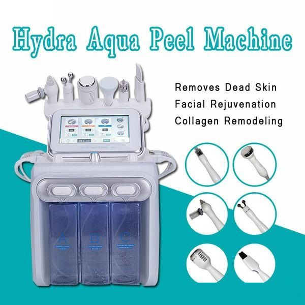 

6 in 1 hydrafacial dermabrasion machine water oxygen jet peel hydra skin scrubber facial beauty deep cleansing rf face lifting cold hammer, Black;white