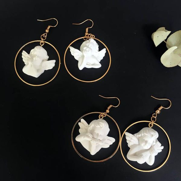 dangle & chandelier harajuku cute cupid angel pendant drop earring, round gold metal punk chain jewelry for cool women friendship girl gifts, Silver
dangle & chandelier harajuku cute cupid angel pendant drop earring, round gold metal punk chain jewelry for cool women friendship girl gifts, Silver