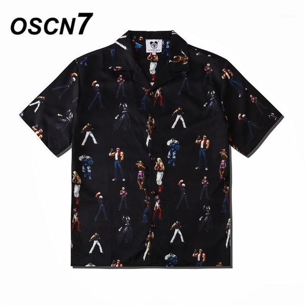 oscn7 casual street printed short sleeve shirt men 2020 hawaii beach oversize women fashion harujuku shirts for men cs1101, White;black
oscn7 casual street printed short sleeve shirt men 2020 hawaii beach oversize women fashion harujuku shirts for men cs1101, White;black