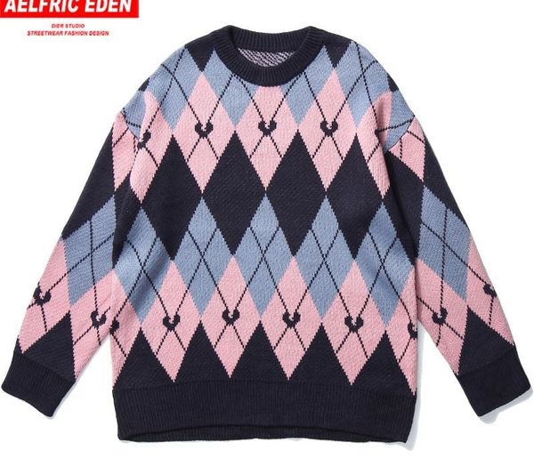 aelfric eden geometry knitted male sweater 2020 harajuku fashion streetwear vintage autumn sweater hip hop loose pullover, White;black
aelfric eden geometry knitted male sweater 2020 harajuku fashion streetwear vintage autumn sweater hip hop loose pullover, White;black