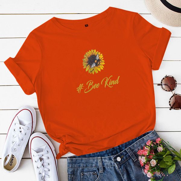 lh20442 new ins fashion summer super a shirt women's trendy beekind sunflower print loose wild round neck casual short-sleeved t-shirt, White
lh20442 new ins fashion summer super a shirt women's trendy beekind sunflower print loose wild round neck casual short-sleeved t-shirt, White