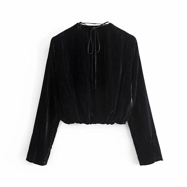 new black velvet crop women blouse 2021 fashion diamant appliqu tie v neck long sleeve female streetwear 4f64, White
new black velvet crop women blouse 2021 fashion diamant appliqu tie v neck long sleeve female streetwear 4f64, White
