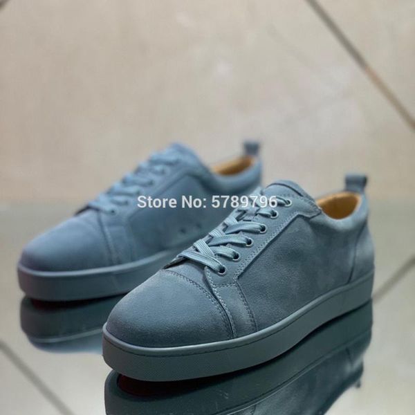 low cut red bottom blue suede leather sports shoes for men lace up spike runway casual flats loafers none rivet walking sneakers, Black
low cut red bottom blue suede leather sports shoes for men lace up spike runway casual flats loafers none rivet walking sneakers, Black