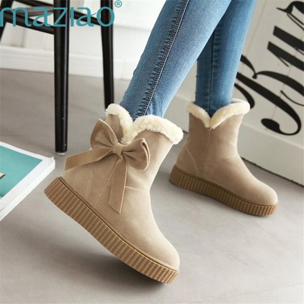 classic women winter boots suede ankle snow boots warm fur plush insole butterfly-knot maziao, Black
classic women winter boots suede ankle snow boots warm fur plush insole butterfly-knot maziao, Black
