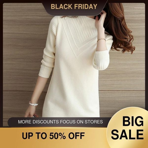 new half high collar solid color sweet korean loose sweater female-251, White;black
new half high collar solid color sweet korean loose sweater female-251, White;black