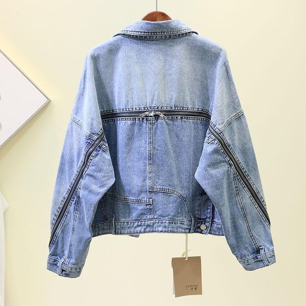 women's jackets 2021 autumn retro back zipper jeans coat loose do old cowboy jacket student leisure denim, Black;brown
women's jackets 2021 autumn retro back zipper jeans coat loose do old cowboy jacket student leisure denim, Black;brown