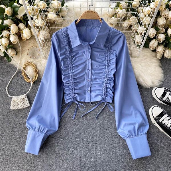 foamlina new chic женская рубашка сплошной ограды с длинным рукавом drawstring ruched обрезанные верхние рубашки, White
foamlina new chic женская рубашка сплошной ограды с длинным рукавом drawstring ruched обрезанные верхние рубашки, White