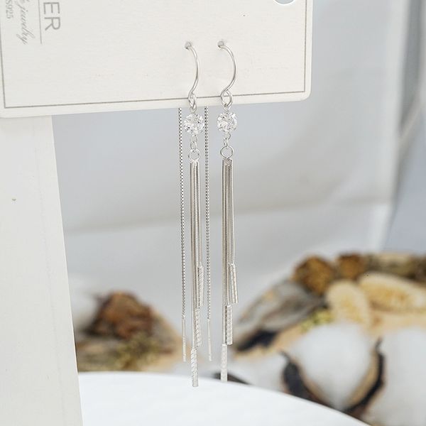 s925 ear line women's korean temperament super fairy long face tassel earrings 240ex, Silver
s925 ear line women's korean temperament super fairy long face tassel earrings 240ex, Silver