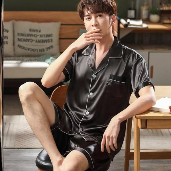 pajamas set men spring summer autumn men satin silk pajamas sets t-shirt shorts print male pijama sleepwear buttons closure1, Black;brown
pajamas set men spring summer autumn men satin silk pajamas sets t-shirt shorts print male pijama sleepwear buttons closure1, Black;brown