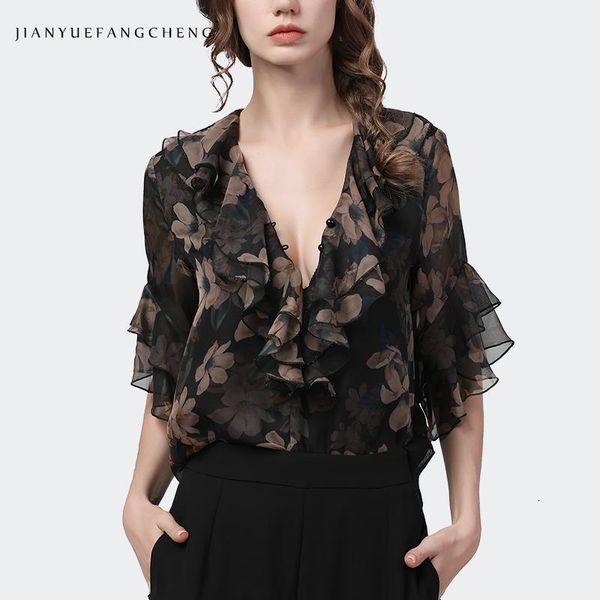 fashion floral chiffon blouse women summer butterfly short sleeve v-neck loose plus size ladies casual blouses and, White
fashion floral chiffon blouse women summer butterfly short sleeve v-neck loose plus size ladies casual blouses and, White