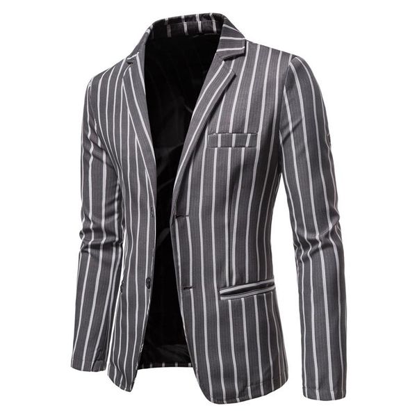 vertical striped casual blazer men 2021 brand new slim fit single breatsed mens suit jacket business formal office blazer hombre, White;black
vertical striped casual blazer men 2021 brand new slim fit single breatsed mens suit jacket business formal office blazer hombre, White;black
