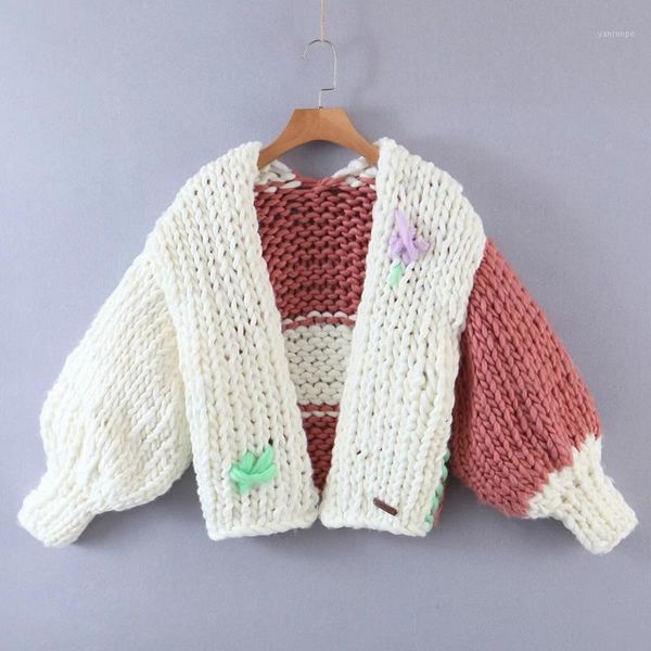 deat 2020 autumn winter women new fashion lantern long sleeve v-neck cardigan patchwork color handmade knitted sweater rc9011, White
deat 2020 autumn winter women new fashion lantern long sleeve v-neck cardigan patchwork color handmade knitted sweater rc9011, White