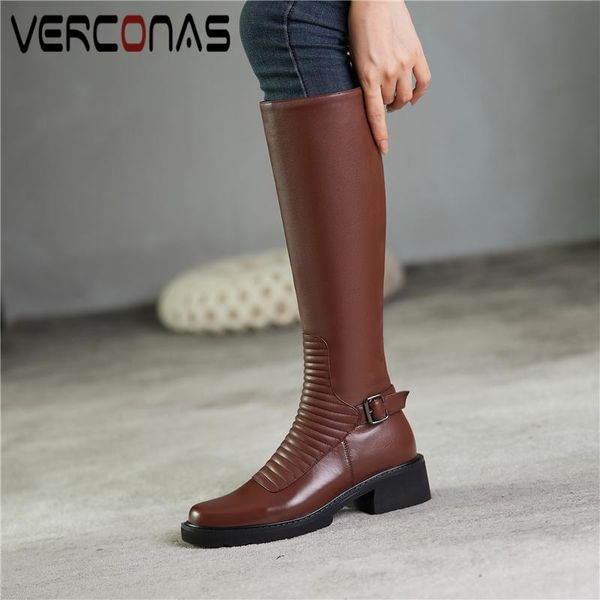 verconas 2020 autumn winter knee-high boots for women genuine leather thick heels shoes woman side zipper new buckle long boots, Black
verconas 2020 autumn winter knee-high boots for women genuine leather thick heels shoes woman side zipper new buckle long boots, Black