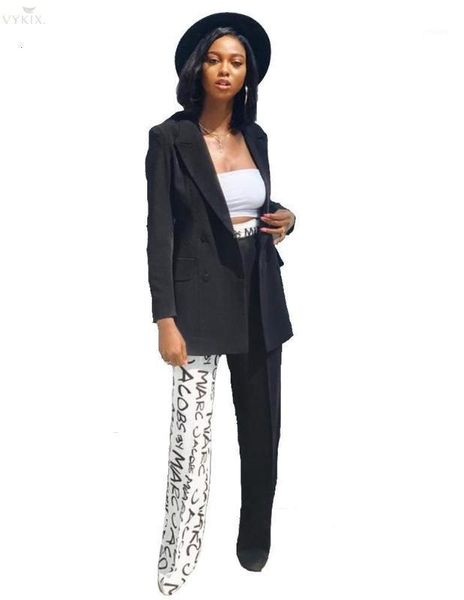 women set suit letter print patchwork blazers + pants suit two piece set office lady business uniform 2 piece outfits for women1, White;black
women set suit letter print patchwork blazers + pants suit two piece set office lady business uniform 2 piece outfits for women1, White;black