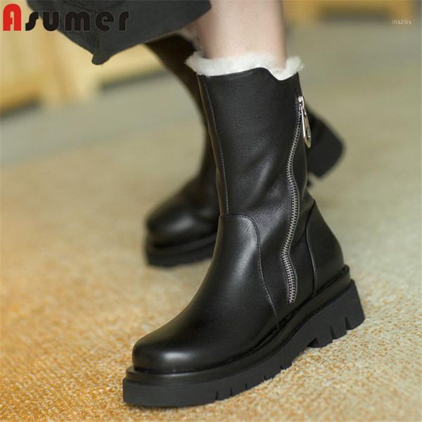 boots asumer 2021 wool snow women genuine leather shoes warm thick fur casual zip fashion ankle women1, Black
boots asumer 2021 wool snow women genuine leather shoes warm thick fur casual zip fashion ankle women1, Black