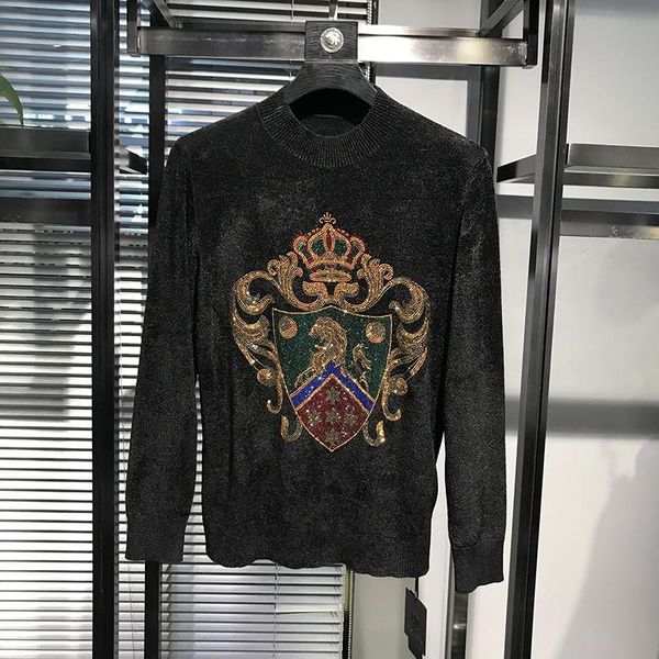 k10202 fashion men's sweaters 2020 runway luxury european design party style men's clothing, White;black
k10202 fashion men's sweaters 2020 runway luxury european design party style men's clothing, White;black