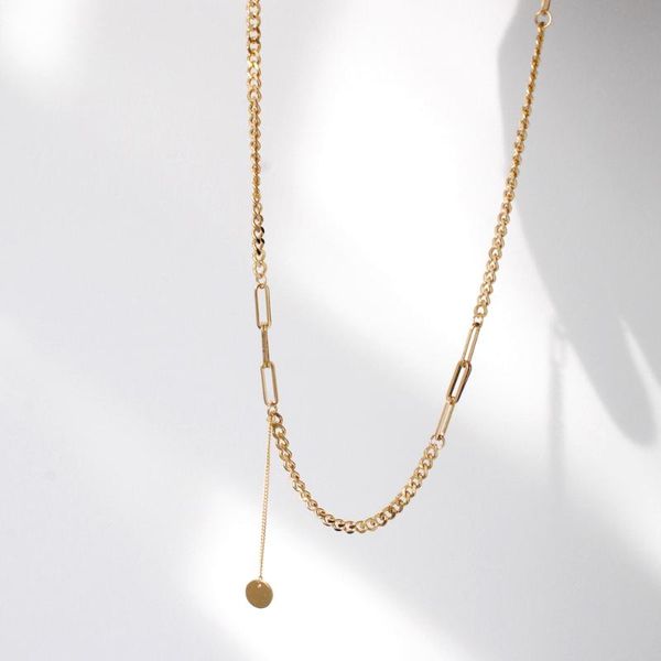 chains titanium with 14k gold layered chain necklace women stainess steel jewelry party designer t show runway gown japan korean, Silver
chains titanium with 14k gold layered chain necklace women stainess steel jewelry party designer t show runway gown japan korean, Silver