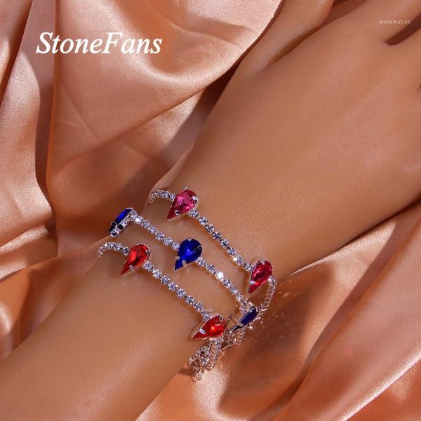 stonefans fashion red blue crystal water drop bracelet for women silver color rhinestone tennis charm bracelet hip hop jewelry1, Golden;silver
stonefans fashion red blue crystal water drop bracelet for women silver color rhinestone tennis charm bracelet hip hop jewelry1, Golden;silver