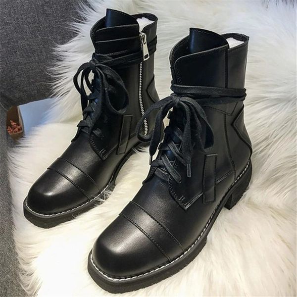boots cross strap patent leather shoes square low heel casual round head mid-tube autumn winter women, Black
boots cross strap patent leather shoes square low heel casual round head mid-tube autumn winter women, Black