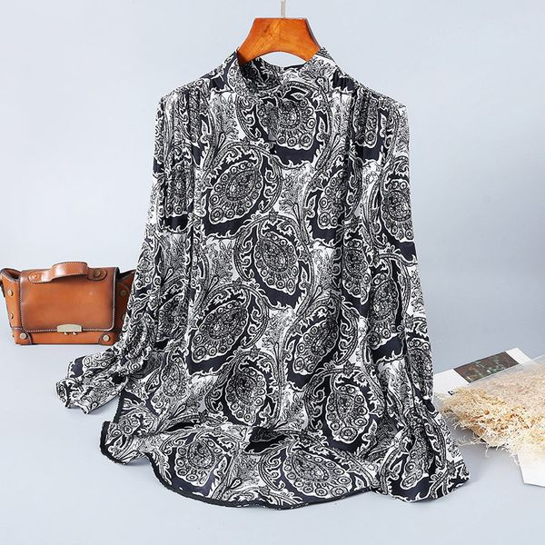 2020 shirt printed new temperament a button pullover spring european and female wear anen, White
2020 shirt printed new temperament a button pullover spring european and female wear anen, White