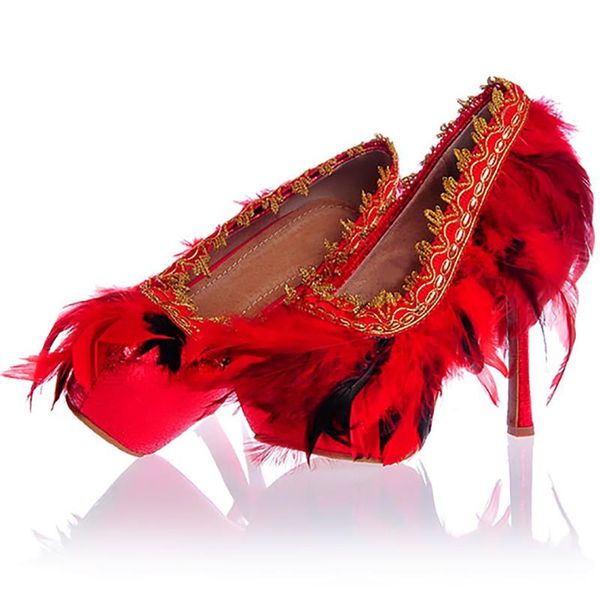 dress shoes women wedding feather red platform luxury bride pumps round toe high heel fashion party big size 43, Black
dress shoes women wedding feather red platform luxury bride pumps round toe high heel fashion party big size 43, Black