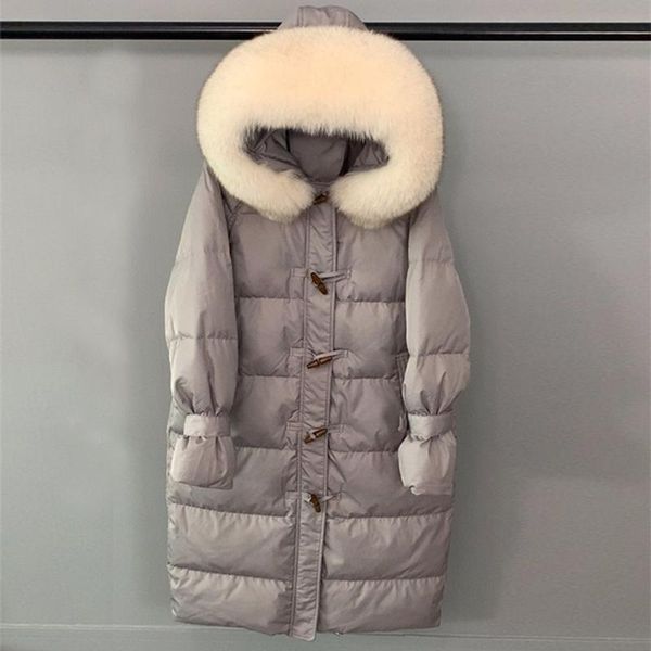 big natural fur 2020 women's hooded thick warm long down parka white duck down jacket female loose winter coat, Black
big natural fur 2020 women's hooded thick warm long down parka white duck down jacket female loose winter coat, Black