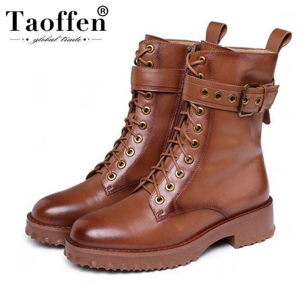 taoffen genuine leather women ankle boots fashion buckle zipper thick heel women shoes casual female motorcycle boots size 34-421, Black
taoffen genuine leather women ankle boots fashion buckle zipper thick heel women shoes casual female motorcycle boots size 34-421, Black