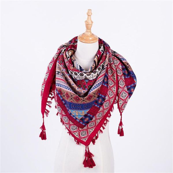 female bohemian tassels shawl cotton foulard femme fashion ladies fringe flower print square scarf for women warm winter scarves, Blue;gray
female bohemian tassels shawl cotton foulard femme fashion ladies fringe flower print square scarf for women warm winter scarves, Blue;gray