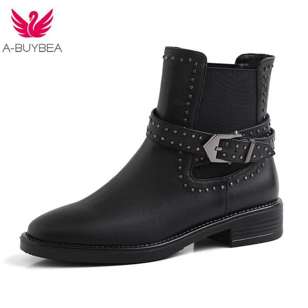 buckle ankle boots for women genuine leather fashion rivet low heel shoes women motorcycle boots autumn shortboots, Black
buckle ankle boots for women genuine leather fashion rivet low heel shoes women motorcycle boots autumn shortboots, Black