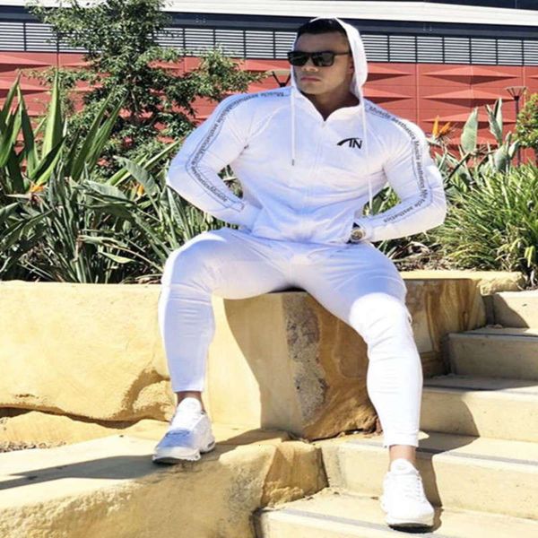 long brother chao brand muscle aesthetics sleeve sports sweater men's cardigan hooded fitness coat, Gray
long brother chao brand muscle aesthetics sleeve sports sweater men's cardigan hooded fitness coat, Gray