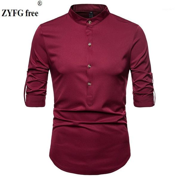 fashion long-sleeved men shirts stand collar solid color shirt elegant gentleman casual simple and comfortable men's 1, White;black
fashion long-sleeved men shirts stand collar solid color shirt elegant gentleman casual simple and comfortable men's 1, White;black