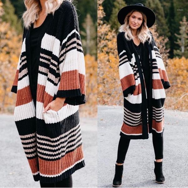 european style woman knit cardigan striped woman long sweater autumn winter sweater women1, White
european style woman knit cardigan striped woman long sweater autumn winter sweater women1, White
